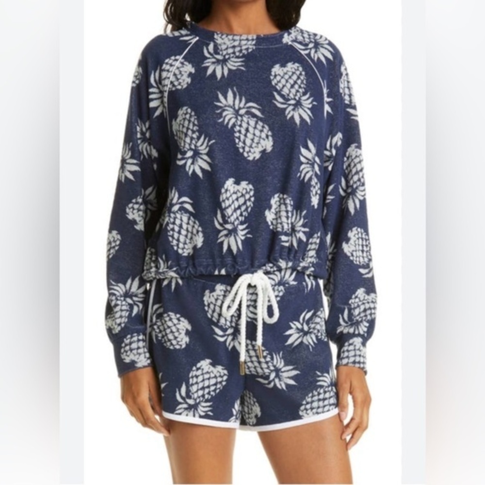 Le Superbe NWT Sz S After Sundown Mai Tai Lounge Set Navy & Off White